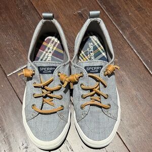 Women’s Sperry Gray and Tan Boat Shoes